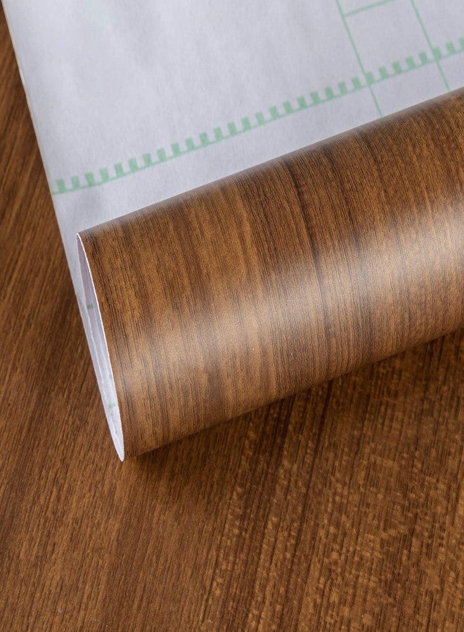 TOTIO Brown Wood Grain Contact Paper Thick Walnut Wood Wallpaper Peel Stick Walnut Wood Look Wall Paper Removable Adhesive Waterproof Wall Covering Decoration Countertop Table Counter Vinyl Wrap - Image 1